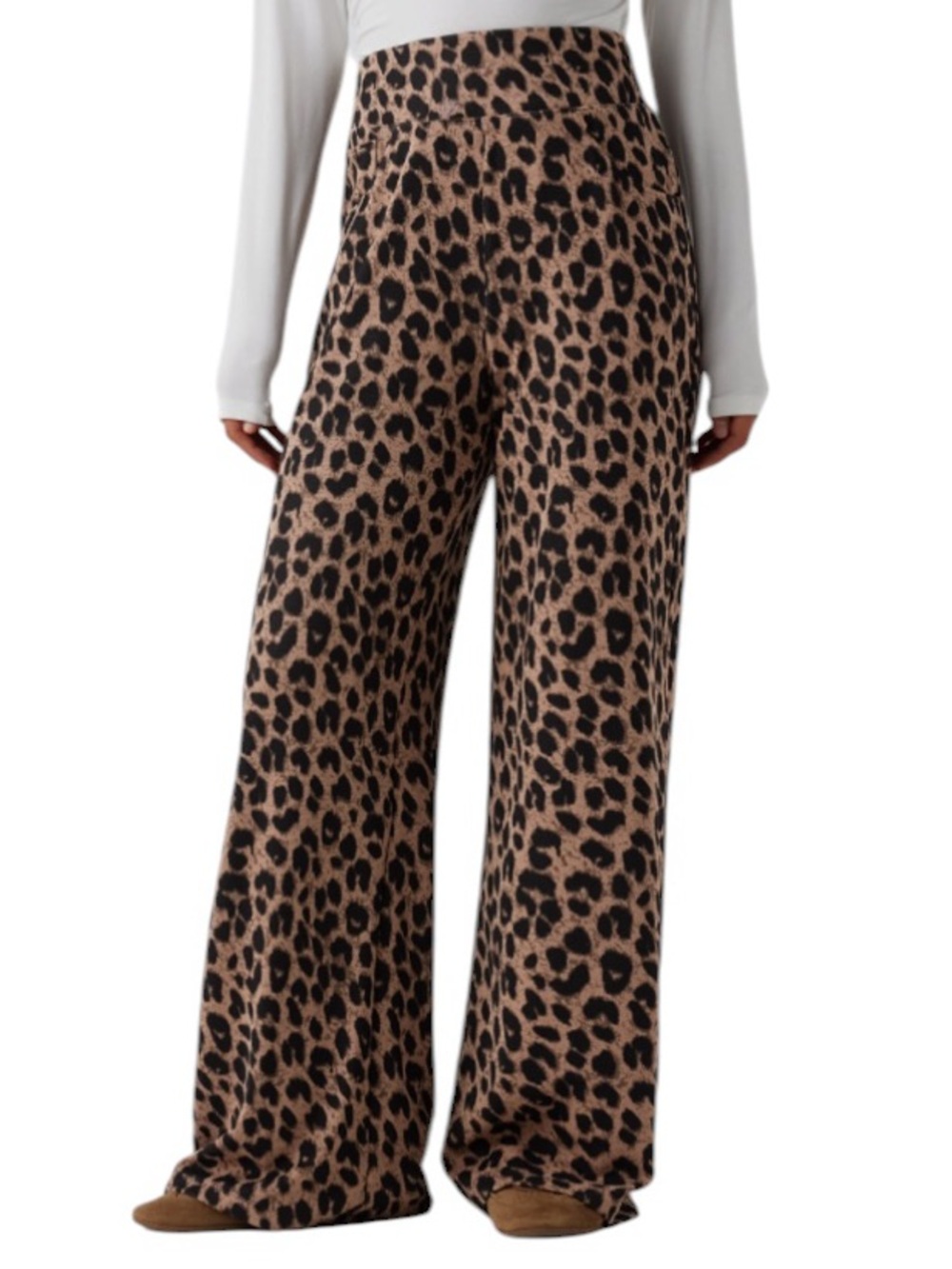 **NWT** HALARA Leopard Print Wide-Leg/Baggy Pant w/Pockets